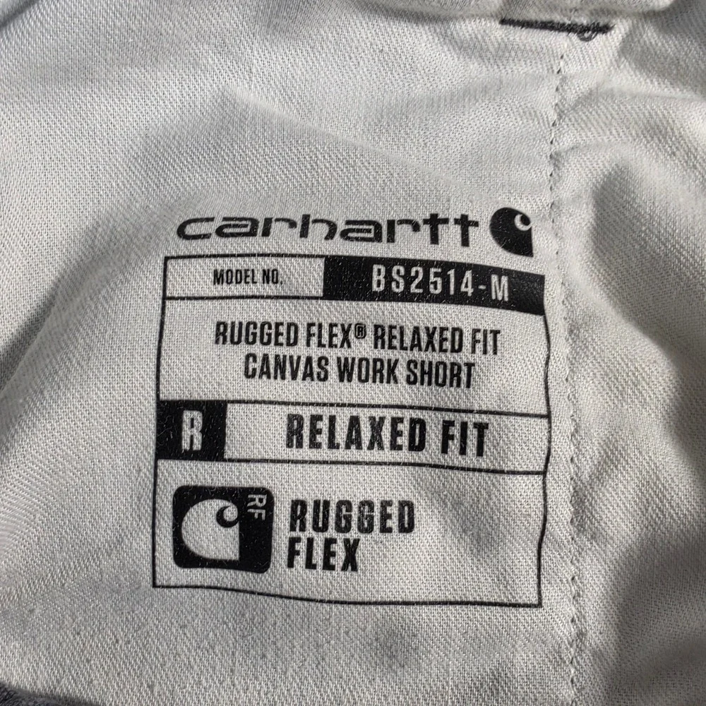 Carhartt Mens Gray Canvas Carpenter Work Shorts Utility Tool Pocket Relaxed 38